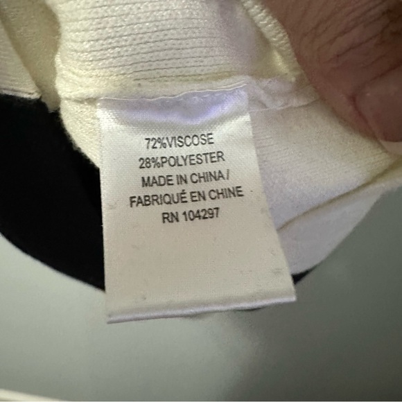 Milly New York Colorblock Knit Sheath Dress Black Ivory Small Classic Chic - Picture 8 of 11